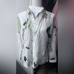 Ted Baker Sheer Floral Button-Up Shirt